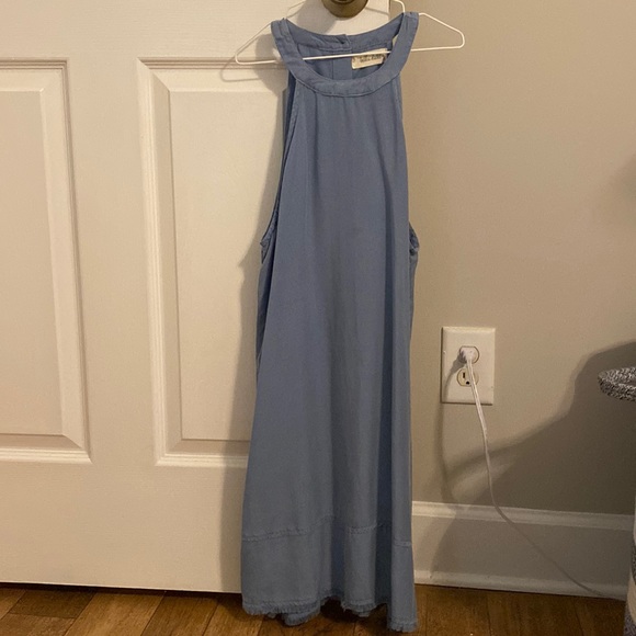 Bella Dahl XS Light Blue Halter Baby Doll Dress with Buttons up the Back - Picture 2 of 4